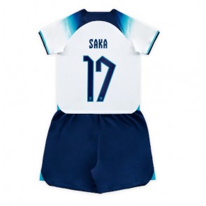 England Bukayo Saka #17 babykläder Hemmatröja barn VM 2022 Korta ärmar (+ Korta byxor)